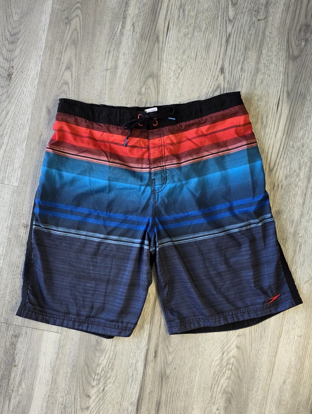 Speedo Men’s Striped Swim Trunks Board Shorts XL
